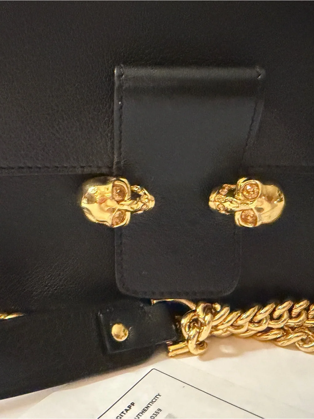 Authentic Black Leather Alexander McQueen Twin Chain Crossbody - Picture 2 of 15